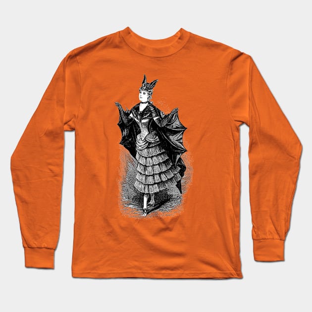 Victorian Girl in Bat Costume Long Sleeve T-Shirt by Pixelchicken